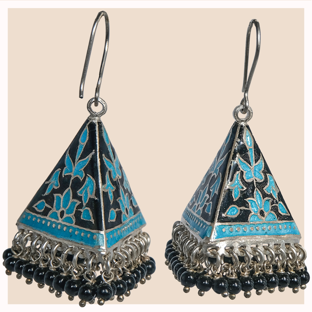 Meenakari Triangle Jhumka